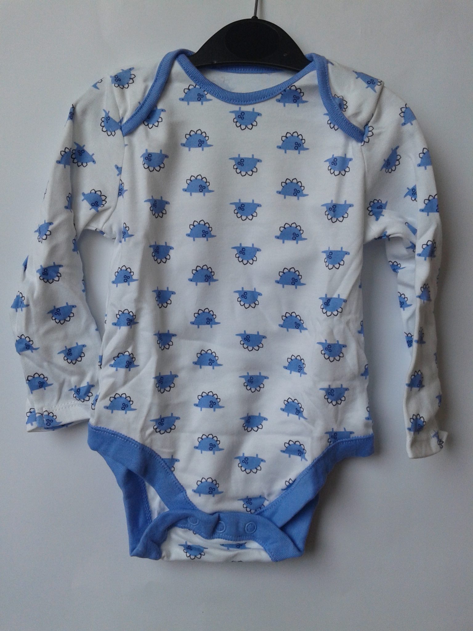 Набір бодиків  на хлопчика біло-блакитний, на 6-9 місяців, F&F — фото 2