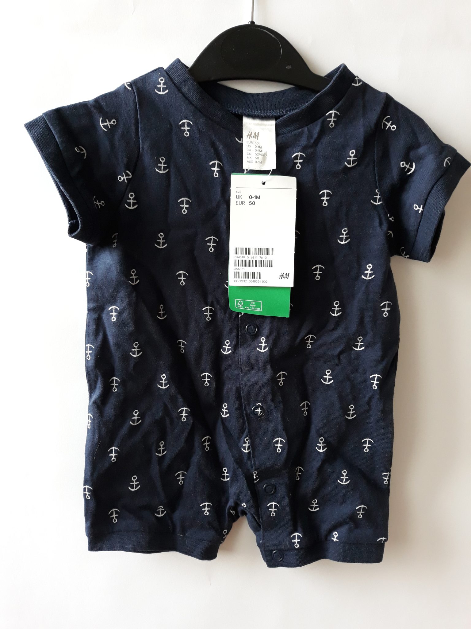 Ромпер для хлопчика на 0-1 місяць H&M