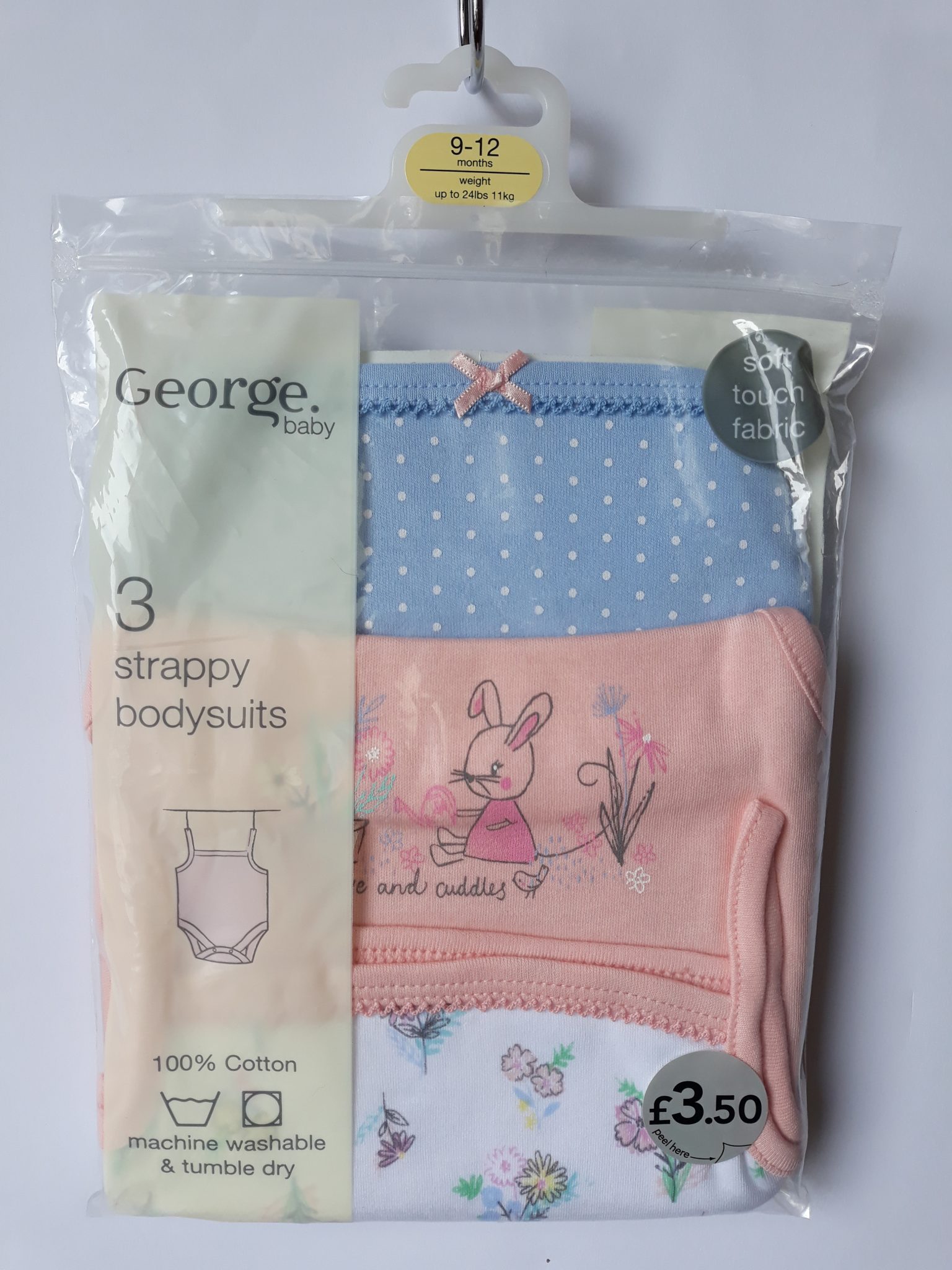Набір з трьох боді для дівчинки на 9-12 місяців George — фото 1