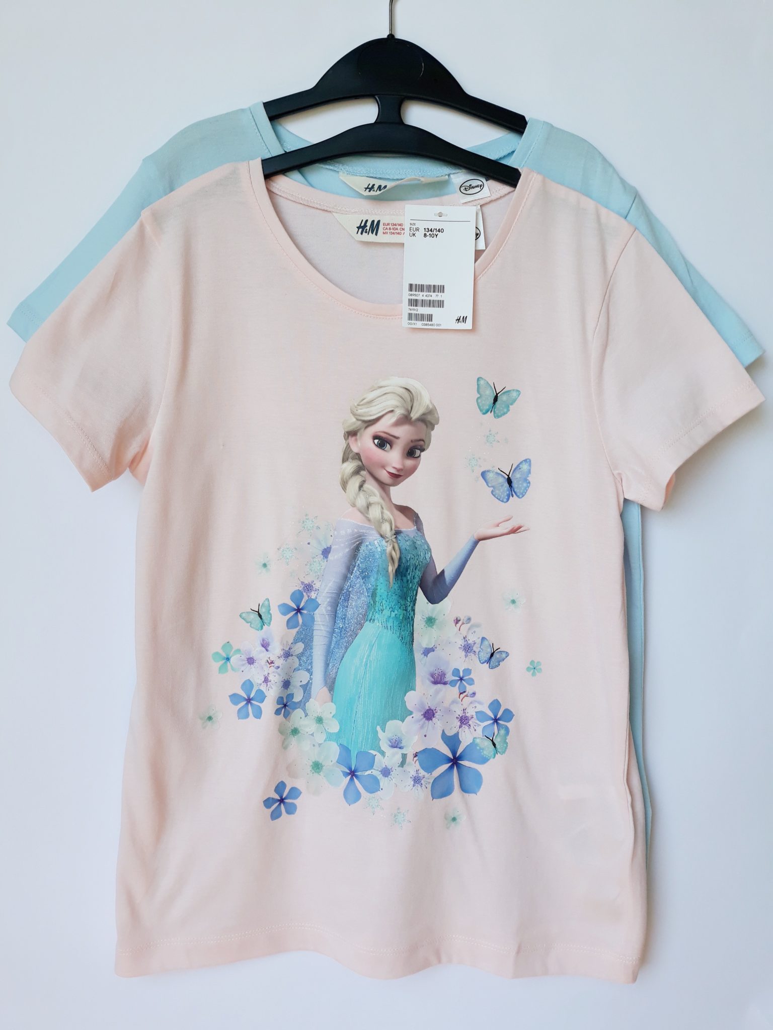 Футболки голубые и розовые H&M