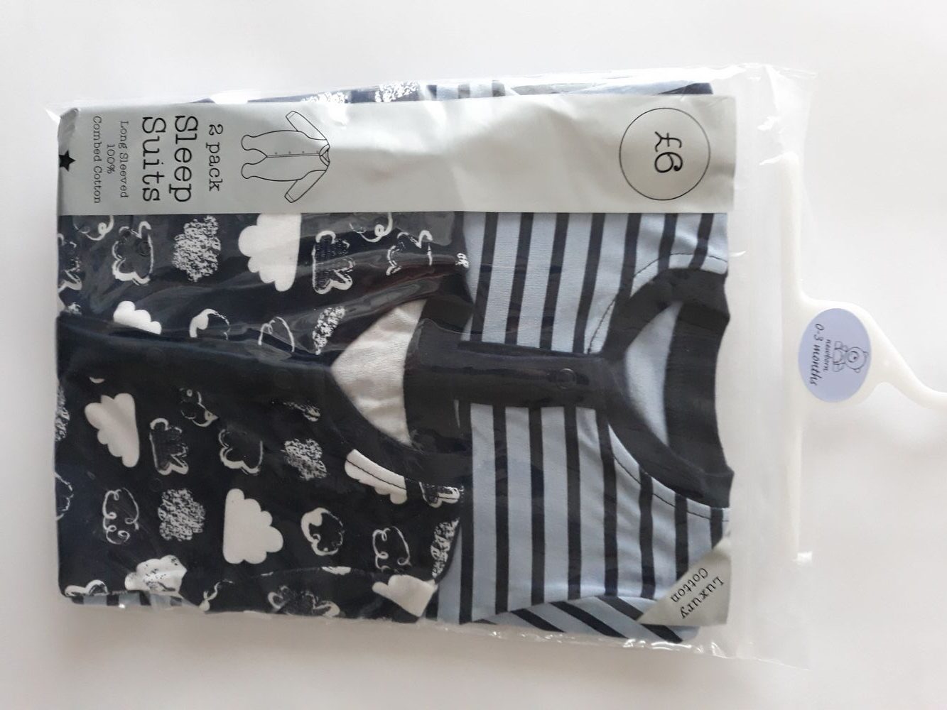 Сліпи " Хмари Хмари" для хлопчика на 0-3 місяці Matalan — фото 1