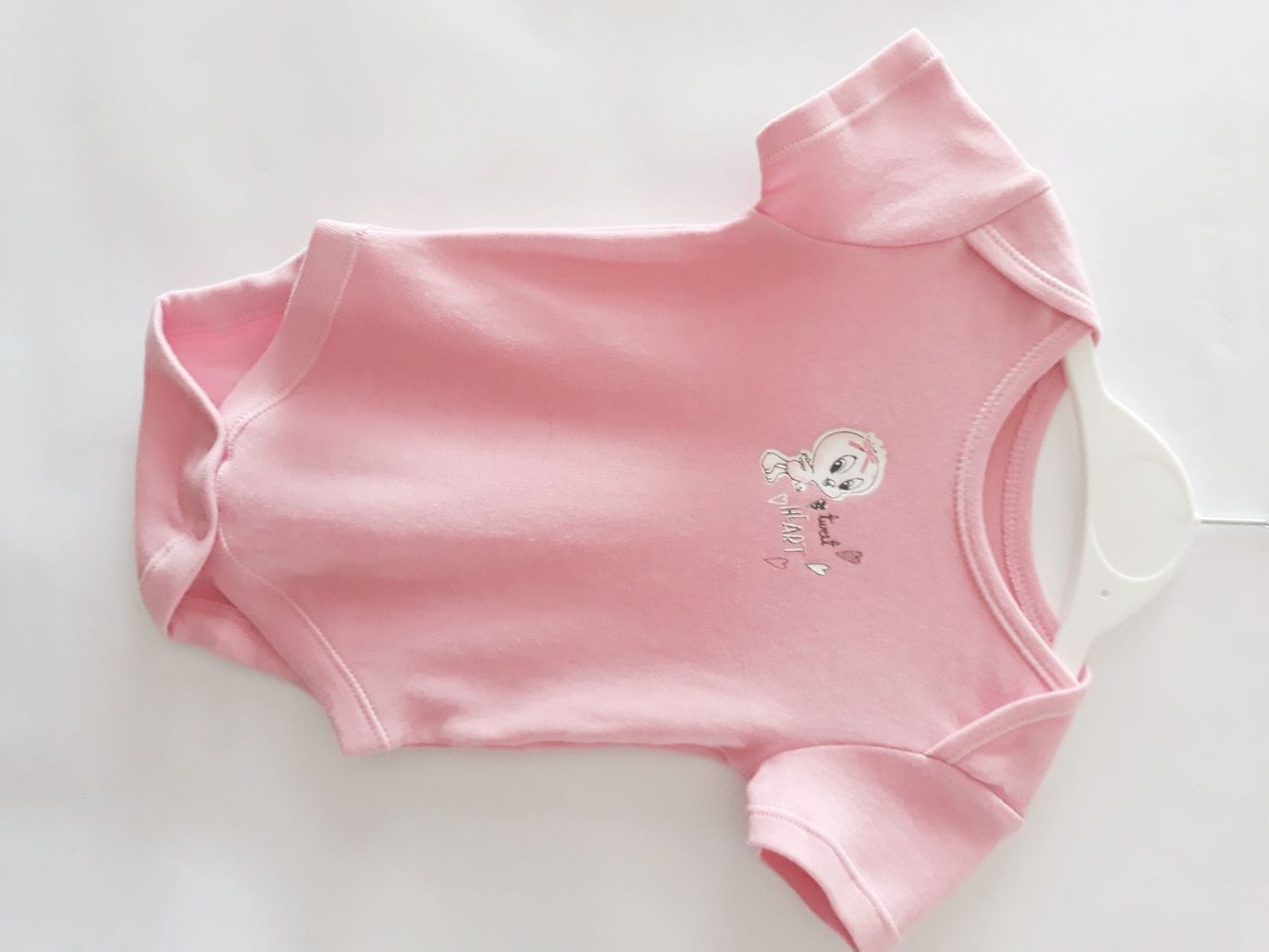 Боді "Рожеві та білі з курча" для дівчинки на 0-3 місяці George — фото 3