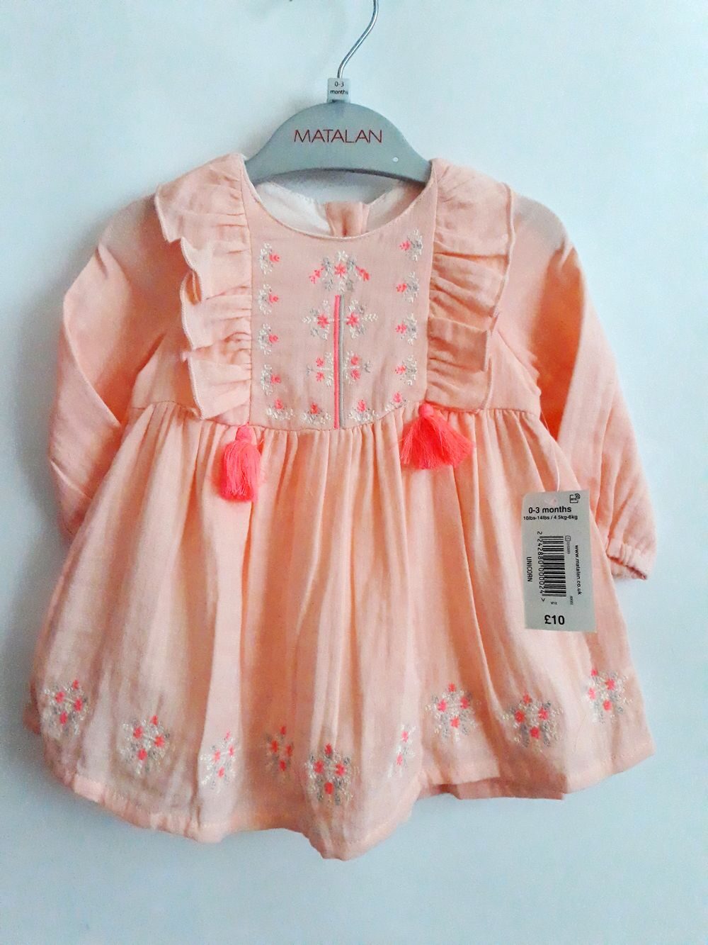 Плаття "Рожеве з квітами" для дівчинки на 0-3 місяці Matalan