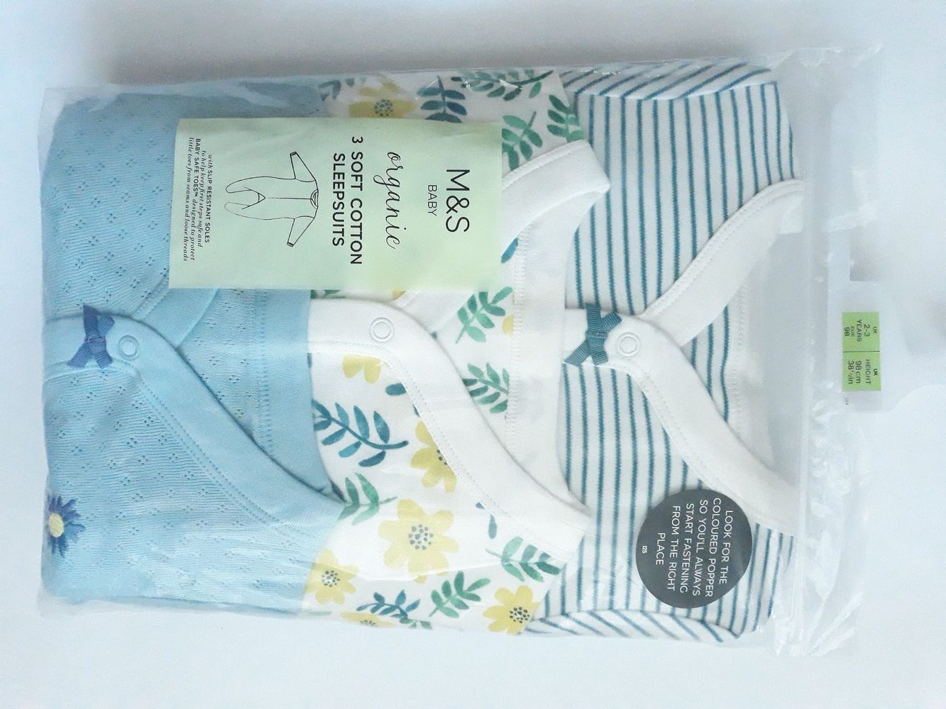 Набір сліпів "Квіти та смужки" для дівчинки на 2-3 роки M&S — фото 1