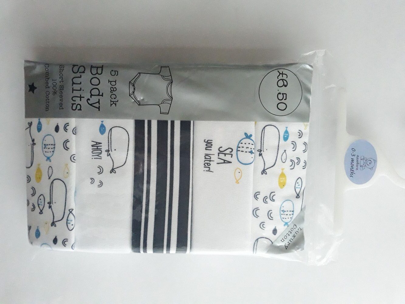Набір з 5 добі " Водний світ" для хлопчика 0-3 місяці Matalan — фото 1