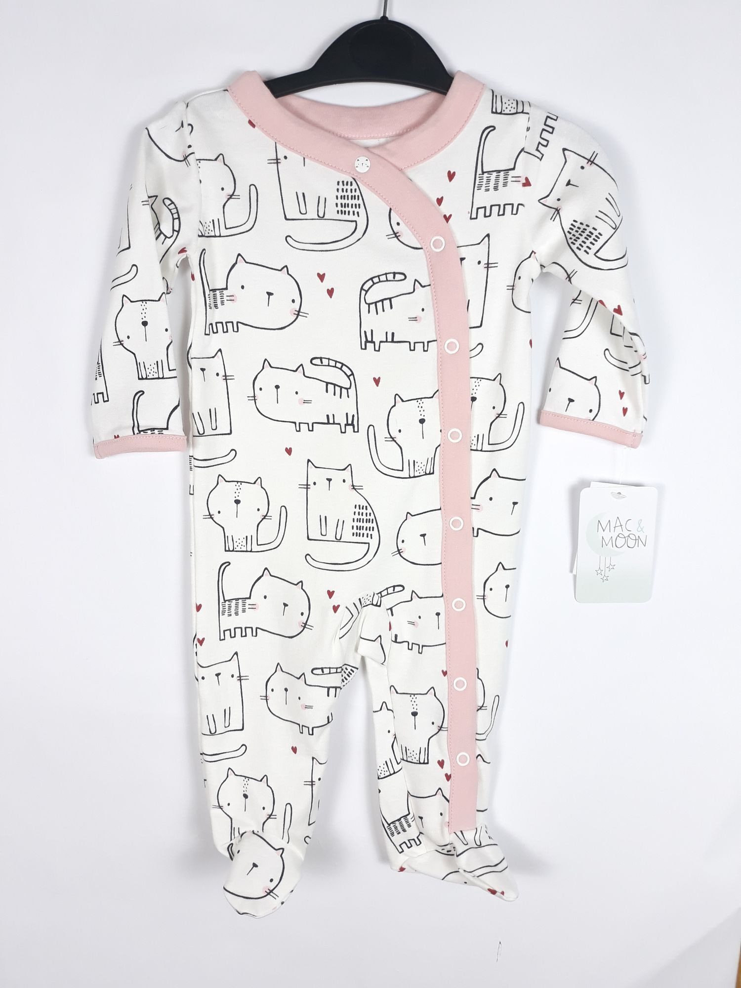 Сліп білий з великими кішками для дівчинки George (MAC&MOON)
