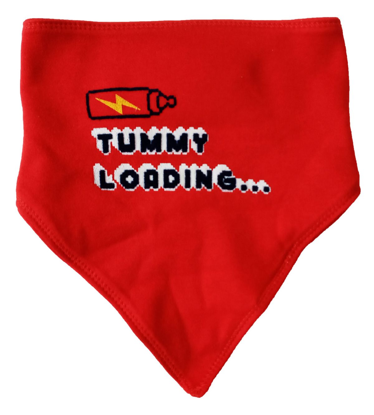 Слинявчик червоний з написом Tummy Loading George