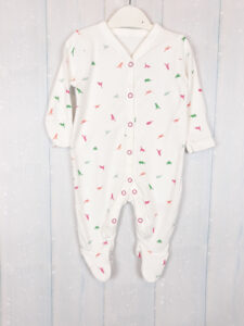 Человечек белый с разноцветными динозаврами Mothercare