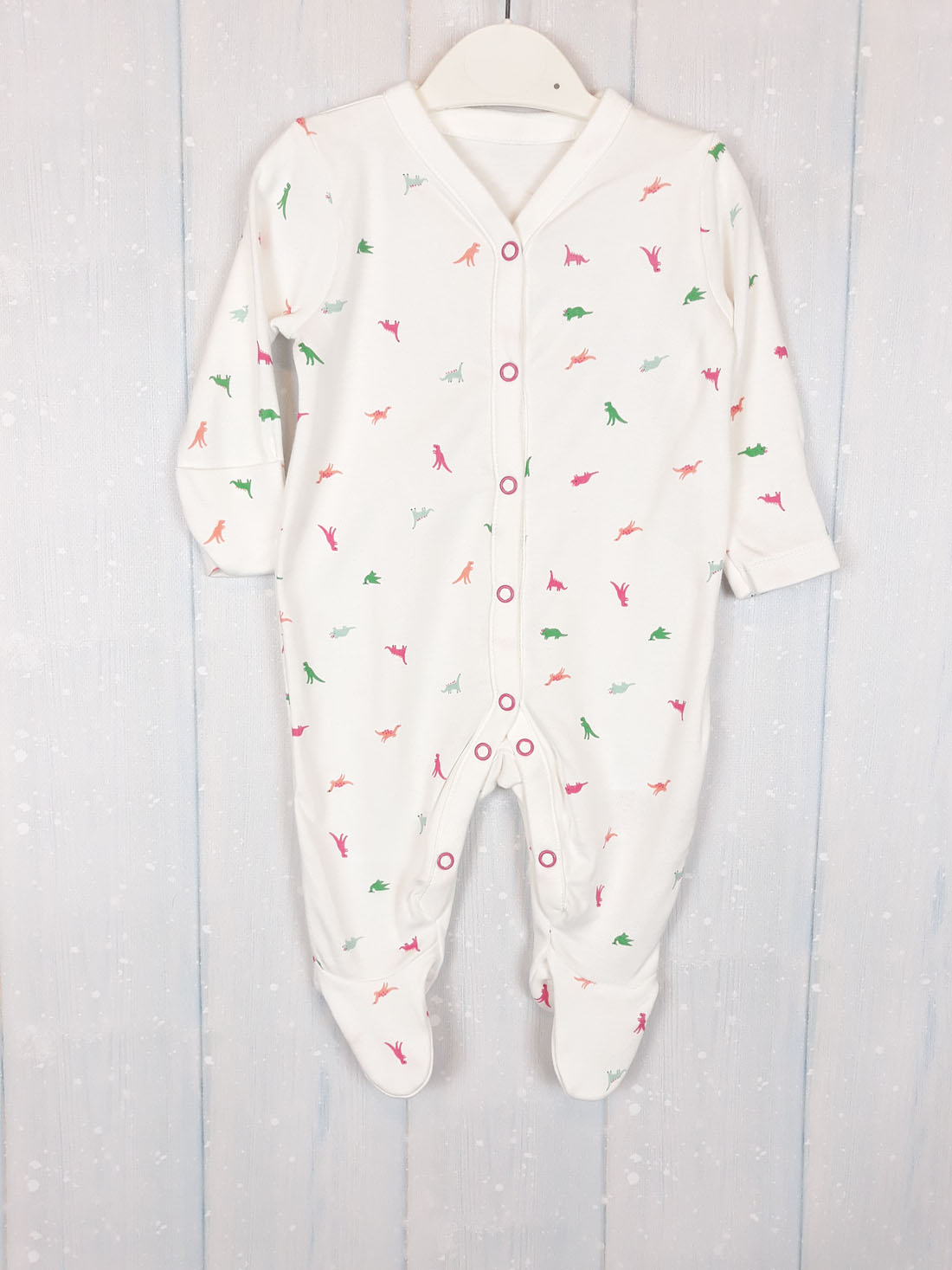 Чоловічок білий з кольоровими динозаврами Mothercare