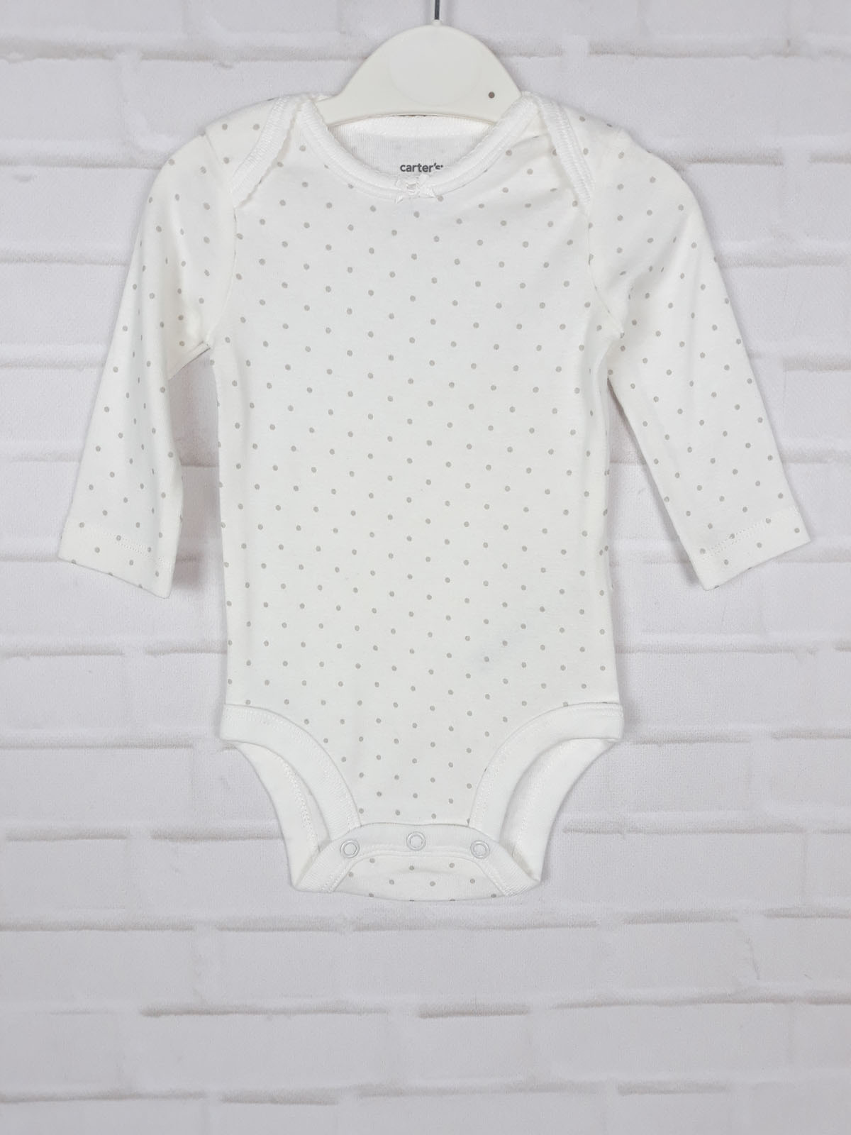 Боді білий з сірими кружечками Carter's