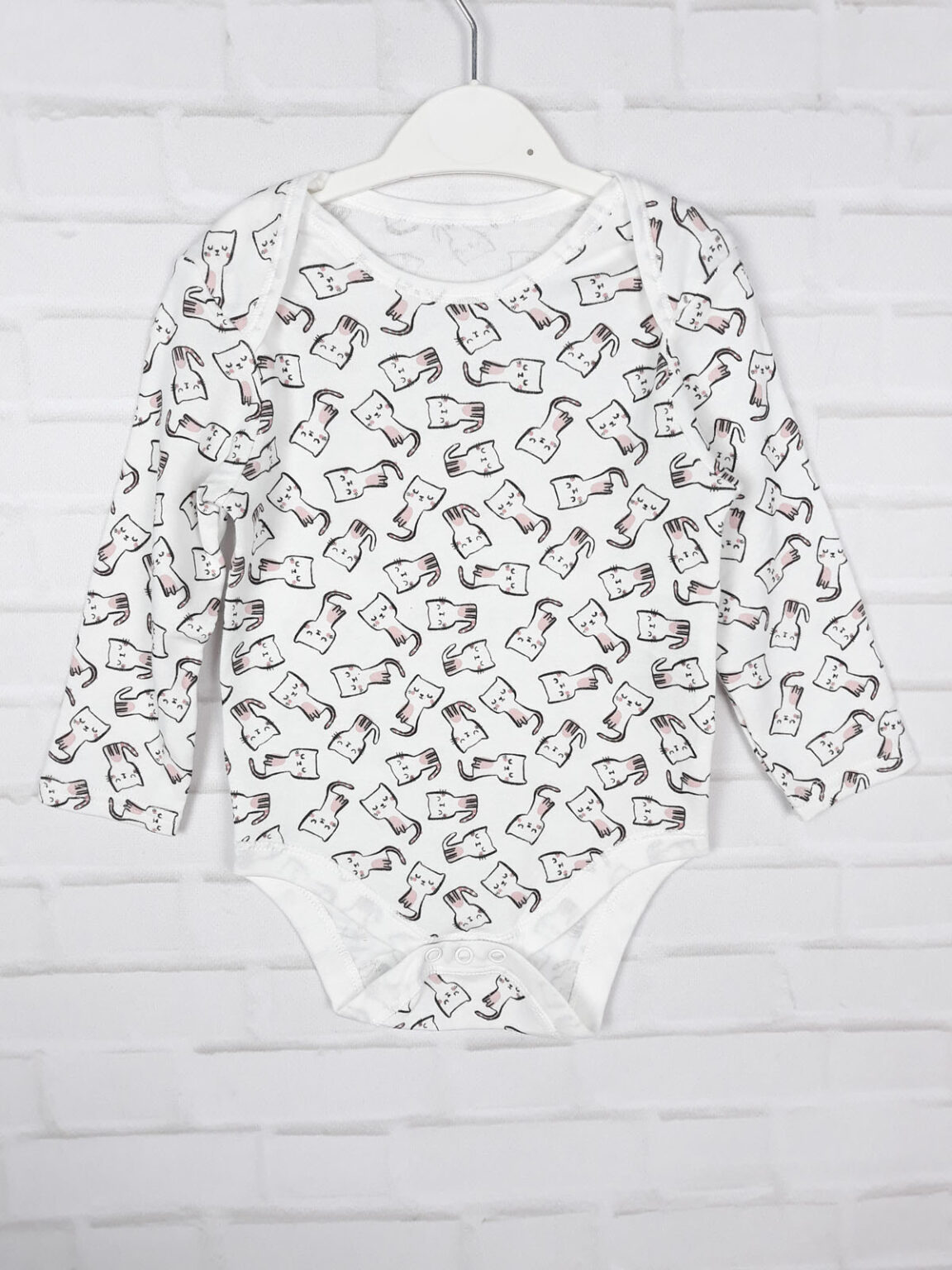 Бодик белый с кошечками Primark
