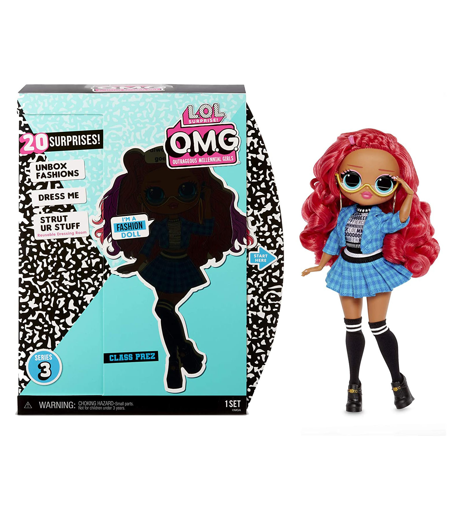 Кукла LOL Surprise OMG Series 3 Class Prez Fashion Doll With 20 Surprises — фото 1