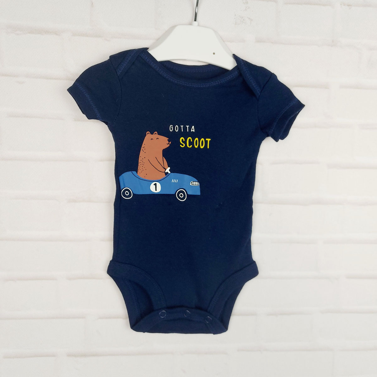 Боді синій з мішкою та машиною Carter's