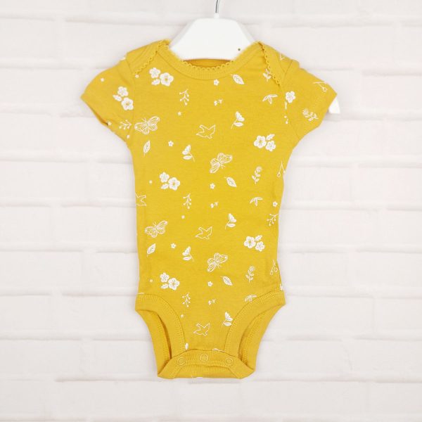 Боди жёлтый с белыми цветами Carter's