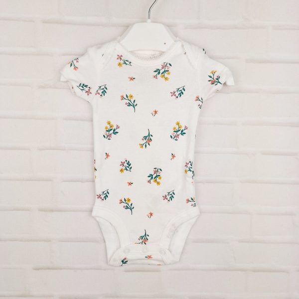 Боді білий з кольоровими квітами Carter's
