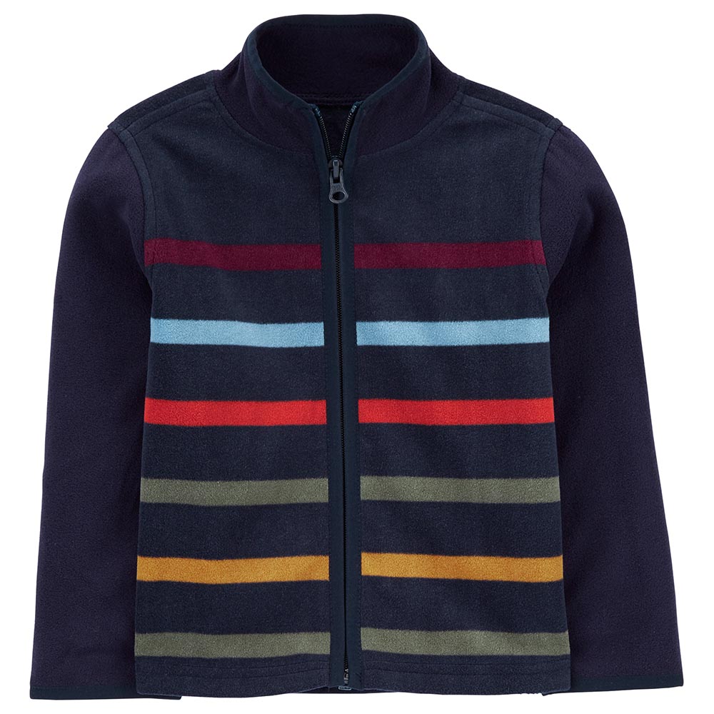 Кофта флисовая синяя с разноцветными полосками OshKosh B'gosh
