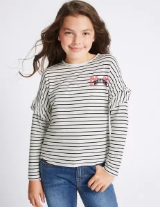 Футболка серая с красными цветами M&S