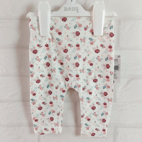 Штаны белые с красными розами Matalan
