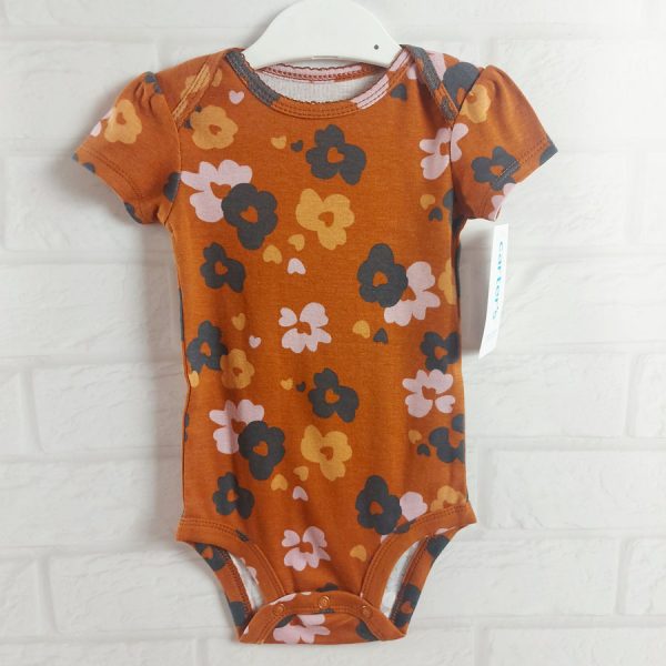 Боди коричневого цвета с цветами Carter's