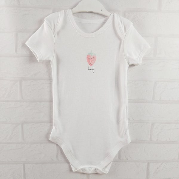 Боді білого кольору з полуницею Matalan