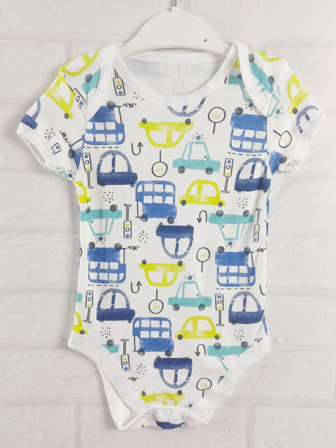 Боди белый с большими автомобилями Matalan