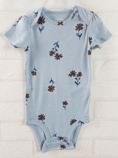 Боди голубой с коричневыми цветами Carter's