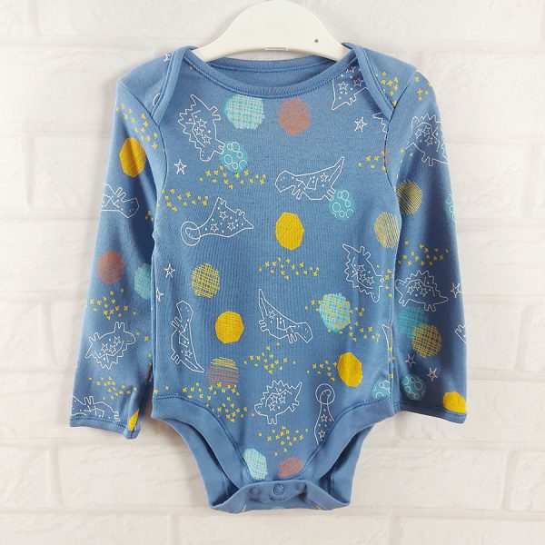 Боди с бело-синими динозаврами George