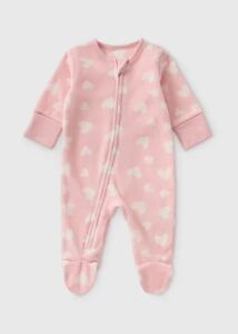 Человечек флисовый розовый с сердцами Matalan