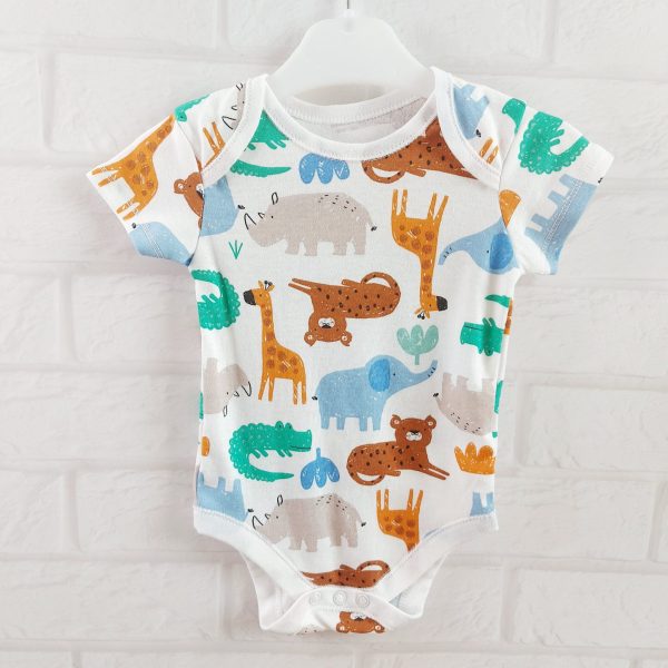 Боді білий з кольоровими тваринками Matalan